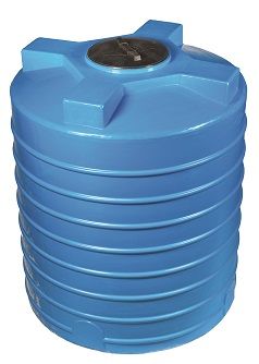 Бак пластиковый 3000л с крышкой, вертикальный, цилиндр
