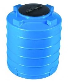 Бак пластиковый 400л с крышкой, вертикальный, цилиндр