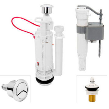 Арматура  для унитаза GAPPO "LAB PROFESSIONAL" LAB006 "2 в1"  (нижний и боковой подвод) 3/8" резьб