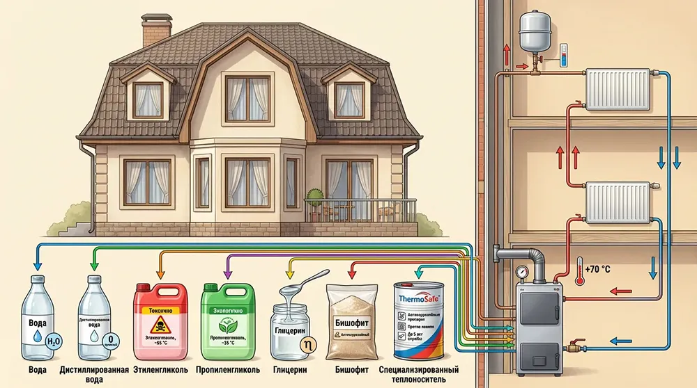 Виды теплоносителей для систем отопления частного дома