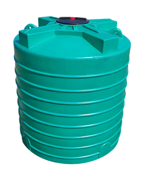 Бак пластиковый Ц3000 (d162х177) с крышкой, вертикальный, цилиндр, 3000 л. (зеленый)