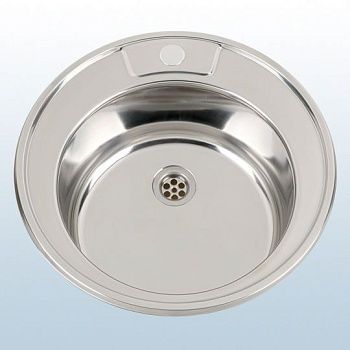 Мойка нерж 49*17см 0,6 круглая VEKTA + сифон