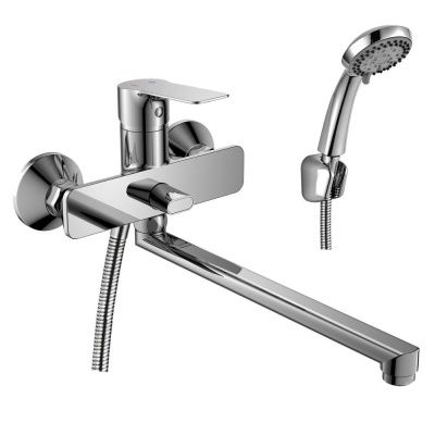 Смеситель для ванны Rossinka RS27-33 с плоским изливом 350 мм, хром