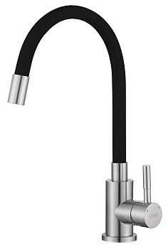 Смеситель для кухни Esko "Snake" гибкий излив черный, нерж. арт. K44 B