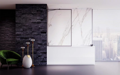 Шторка на ванну Veconi Palau PL-85GR 800x1500 брашированный графит стекло прозрачное PL85GR-80-01-C8