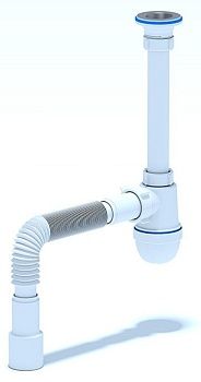Сифон д.умывальника АНИ 1-1х4-40 с гиб. труб. 40х50 C1015
