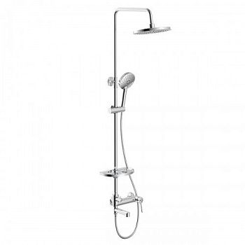Душевой гарнитур со смес. Lemark Minima LM3862C с верхней душевой лейкой "Тропический дождь", хром