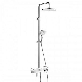 Душевой гарнитур с термостат. смесит. Lemark Tropic LM7011C с верх. душ.лейкой "Тропич. дождь", хром