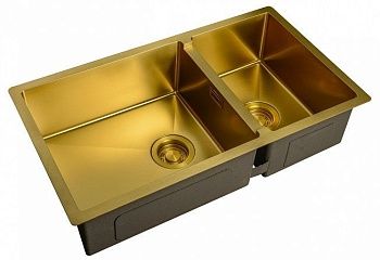 Мойка кухонная ZORG LIGHT ZL R 780-2-440 BRONZE, доп. чаша (26х39 см), оборачиваемая
