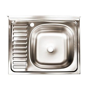 Мойка из нерж. стали накладная Эконом 60*50, правая, (0,4*100), V-403