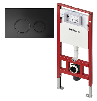 Инсталляция TECEspring c клавишей TECEspring, круглые кнопки, черный мат (S401104)