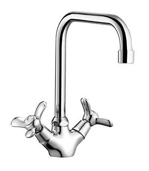 Смеситель для кухни Rossinka Q02-72, двуручный.