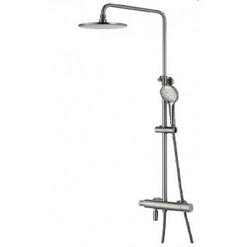 Душевой гарнитур с термостат. смесит. Lemark Bronx LM3772GM с верхн. душ. лейкой "Тропический дождь"