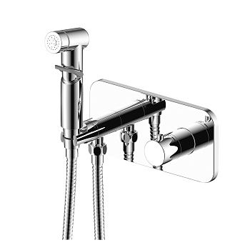 Смеситель термостатический Rossinka X25-59 с гигиеническим душем, встраиваемый, хром