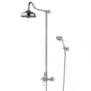 Душевой гарнитур со смес. Lemark Villa LM4860C с верхней душевой лейкой "Тропический дождь", хром