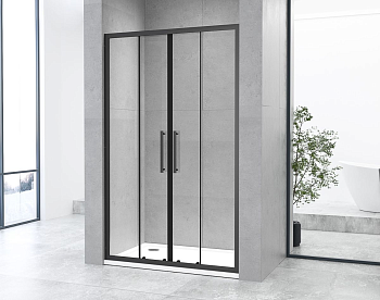 Душевая дверь в нишу ZILI DO C3084B-150 СИГЮН BLACK 1500х1900 мм 6мм раздвижная универсальная