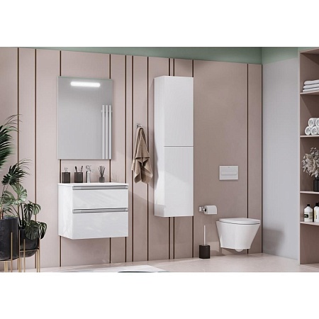 Тумба под раковину 60 см Roca Gap 857550806, 2 ящика, белый глянец