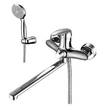 Смеситель для ванны Lemark Linara LM0451C, плоский излив 300 мм, хром