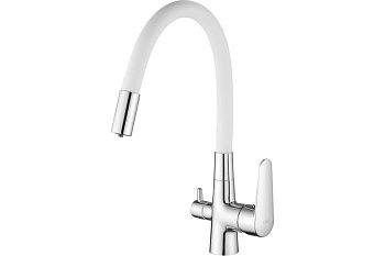 Смеситель для кухни ESKO Coral, CL 03 W, с подключением к фильтру, белый