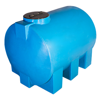 Бак пластиковый Г2000 (180х125х138) с крышкой, цилиндр, горизонтальный, 2000 л.