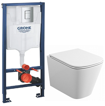 Комплект унитаз Eletto Eva EL00519 + инсталляция GROHE Rapid SL (38772001)