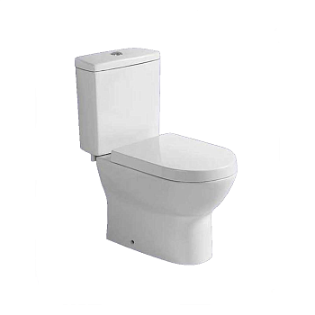 Унитаз-компакт безободковый вып 90 гр., A8857 White (белый) 700х380х790 мм P-trap,