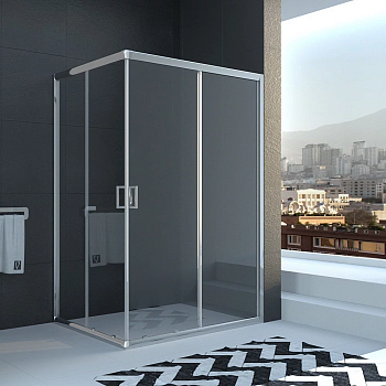 Душевое ограждение Veconi Rovigo RV-10 1000x900x1950 хром стекло прозрачное RV10-10090-01-C6