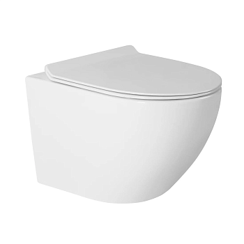 Унитаз-подвесной безободковый, вып 90 гр., белый ТОРНАДО GF-203T 490х360х360 с UF крышкой, микролифт