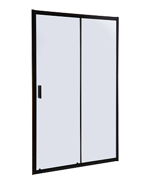 Напольное душевое ограждение GF-114B 1200х1950 Прозрачное стекло 6мм черный профиль,