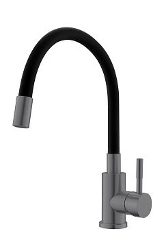 Смеситель для кухни Esko "Snake" гибкий излив черный, графит арт. K44Grafit