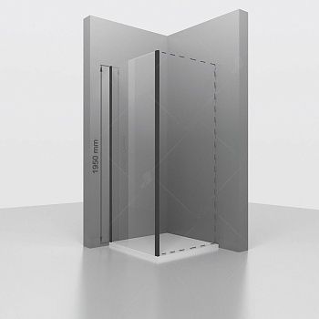 Боковая панель 90*195 RGW Z-050-2-B Черный/Прозрачное/6мм