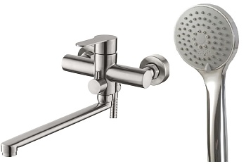 Смеситель для ванны ESKO "Orlando" арт.OL31AS, с аксессуарами, нержавеющая сталь
