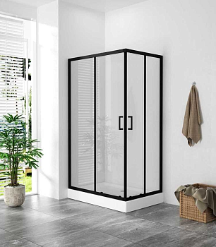 Душевой угол ZILI DO E1046В-12080 ВИЛИ BLACK  1200х800х1950 мм 4мм раздвижной универсальный 1.2