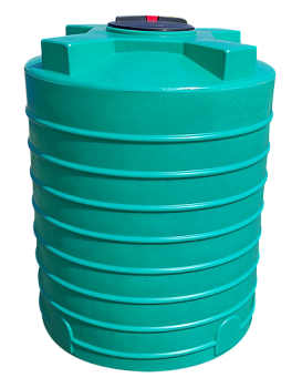 Бак пластиковый Ц2000 (d133х171) с крышкой, вертикальный, цилиндр, 2000 л. (зеленый)