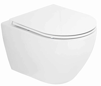 Унитаз подвесной Cezares STYLUS-TOR, смыв Торнадо, м/лифт, метал. кр. (CZR-6601-TH-TOR+CZR-2011-SC)