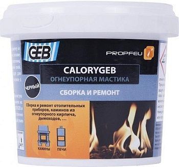 Герметик огнеупорный CALORYGEB 600г д/сборки отопит приборов и рем. трещин в каминах, котлах