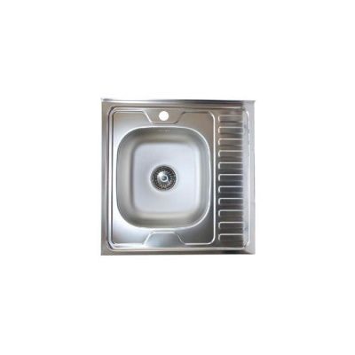 Мойка из нерж. стали накладная Эконом 60*60, левая (0,4*100)