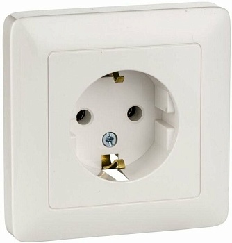 Розетка 1-ая, встраиваемая, с з.к, без шторок, RS16-134-B Хит, Schneider Electric