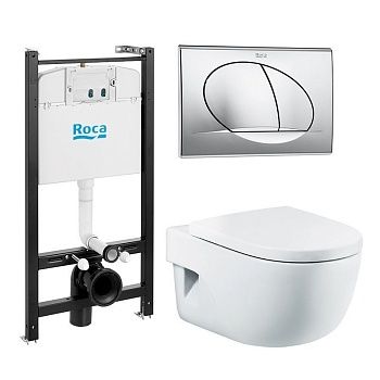 Комплект Roca Meridian Compact Пэк (подвес унит+инстал+кнопка+сиденье) 893104110