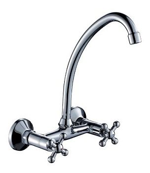 Смеситель для кухни Rossinka G02-73, двухвентильный, хром