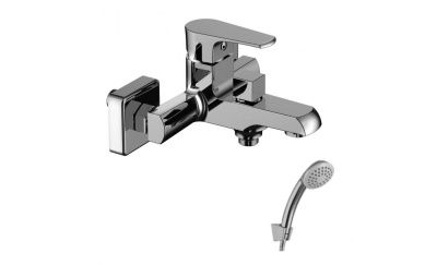 Смеситель д/ванны Lemark Plus Factor LM1612C, дивертор с керамическими пластинами, с аксессуарами