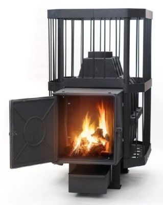 Печь банная Сибирь 24 чугунная дверка сетка