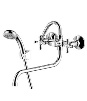 Смеситель для ванны Rossinka Y02-82, универсальный, с круглым изливом 350 мм, хром