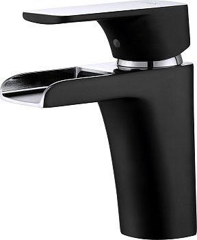 Смеситель д/раковины D&K Berlin.Technische DA1432815 каскад, черный-хром