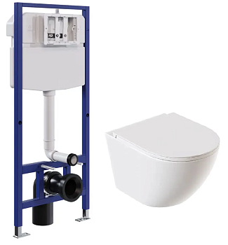 Комплект унитаз Eletto Milana EL00518+инсталляция Watersense Alinа W00179 без кнопки