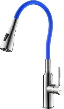 Смеситель д/кухни Lemark LM5082S-Blue Эксперт сталь/синий