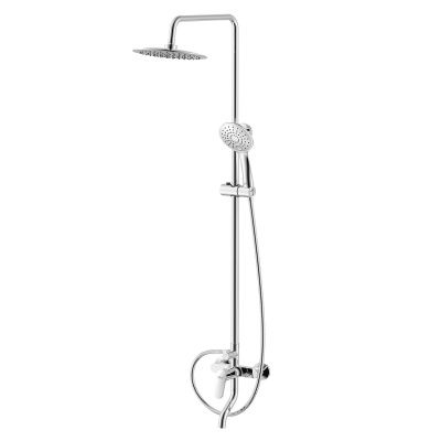 Душевой гарнитур со смесителем Rossinka RS45-46 с верхней душевой лейкой "Тропический дождь"