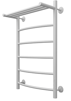 Полотенцесушитель электрический Лесенка  полка 50-80, 70 вт (К-кнопка, Дуга, Слева, Белый  )(15698)