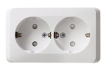 Розетка 2-ая, накладная, с з/к, ЭТЮД Белый, Schneider Electric