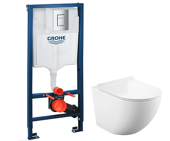 Комплект унитаз KOLLER POOL ROUND SET11 (RN-0490-RQ3) + инсталляция GROHE Rapid SL (38772001)